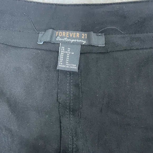 Forever 21 Black Suede Button Up Skirt - Picture 3 of 3